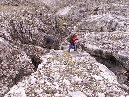 Abstieg im Regen ...