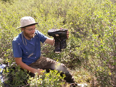 Wasserschpfen mit den Stiefeln ..?