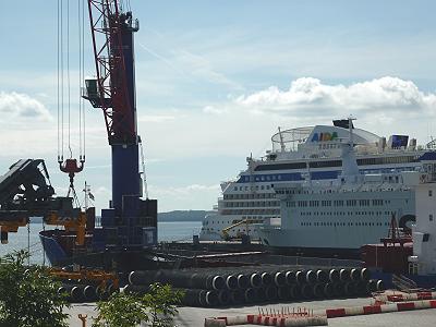 Die Rohre der Ostseepipeline ...