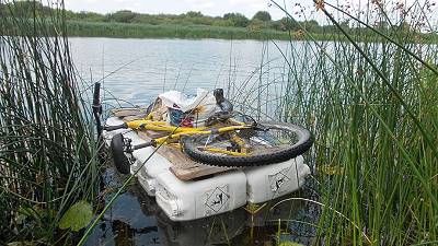 "Historische" Flussberquerung ... ;-)) (Bild: Michael Gallmeister)