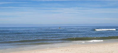 Start nach dem Schubs auf See ...