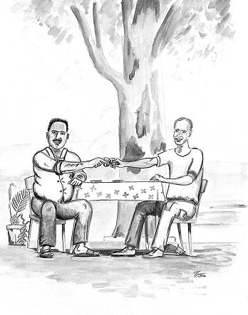 Am Tisch bei Freunden ...