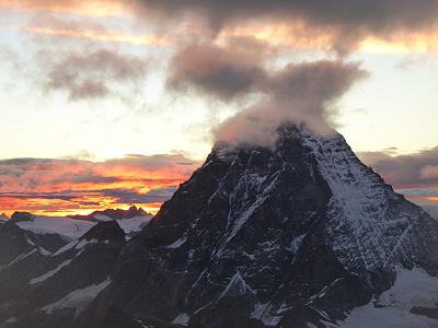 Sonnenuntergang am Matterhorn ...