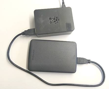 Raspberry Pi III mit Wlan und externer 2,5 Zoll USB Festplatte