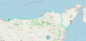 Von PhoneTrack angelegte GPX Datei zu Sizilien