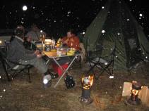 Nur die Harten kommen in den Garten - Gelage im Schneetreiben!