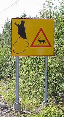 Vorsicht, hier gibts Rentiere und Elche ...