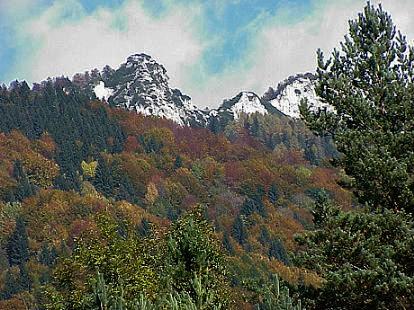 ... und mit den farbigen Wldern kommen die Kalksteinfelsen so richtig zur Geltung ...