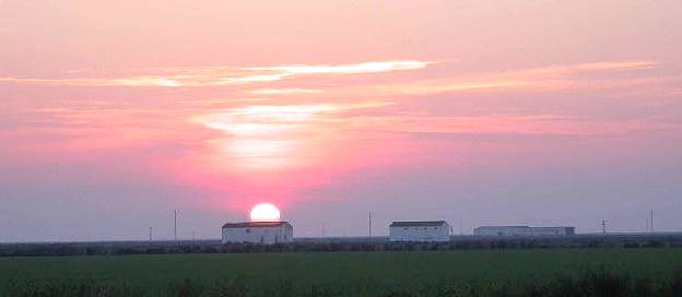 Das letzte Bild im Kasten: Sonnenuntergang ber Reisfeldern ...
