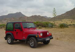 ... und unser Jeep, ebenfalls im Naturpark ... :-)