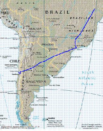 ber Brasilien nach Chile ...