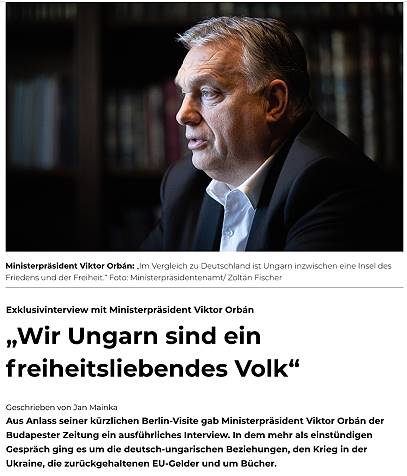 Viktor Orbán im Interview (Bild: www.budapester.hu)