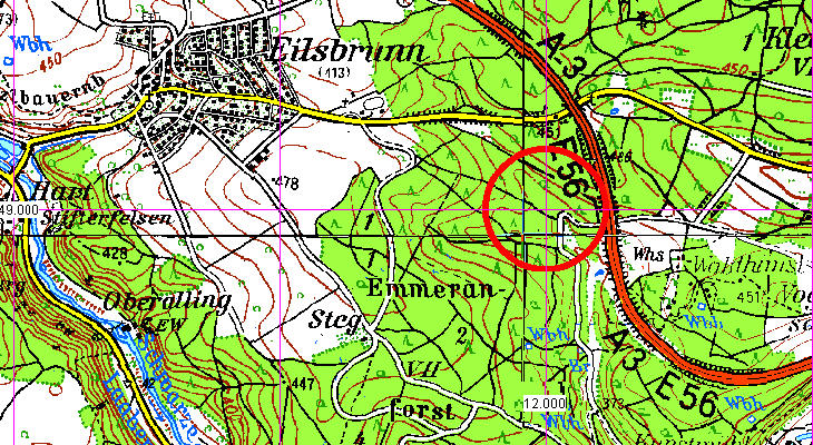 Erneut zeigt die TOP 50: Gesuchter Punkt an einem Weg ...