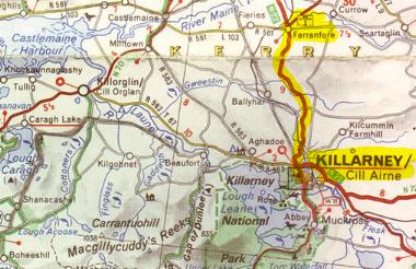 Landkarte Farranfore - Killarney