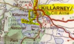 Landkarte Killarney